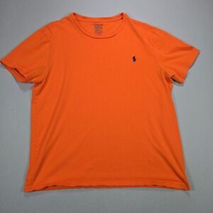 Polo Ralph Lauren Custom Fit Orange T Shirt Short Sleeve Mens Size L‎